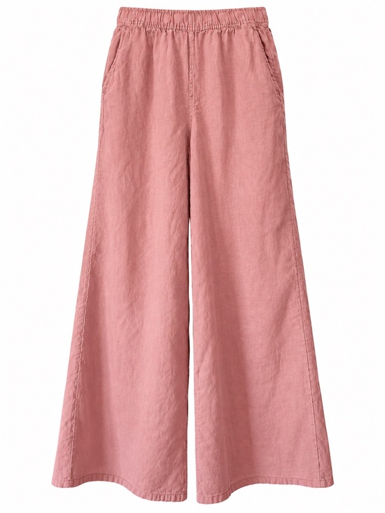 Sigrid Olsen Pants - SIGRID Olsen Wide Leg Linen Pants mauve size M
